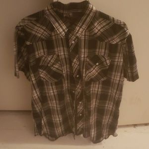 Mens short sleeve snap down